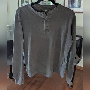Sonoma Brown Long Sleeve Waffle Henley for Men